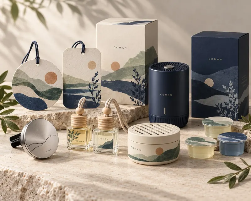 Coman car fragrance range